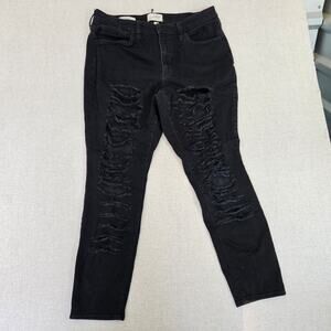 Universal Thread High Rise Skinny Black Distressed Jeans Womens 14R
